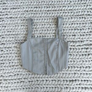 Peppermayo Exclusive - Mia Suit Bustier - Stone Pinstripe NWT